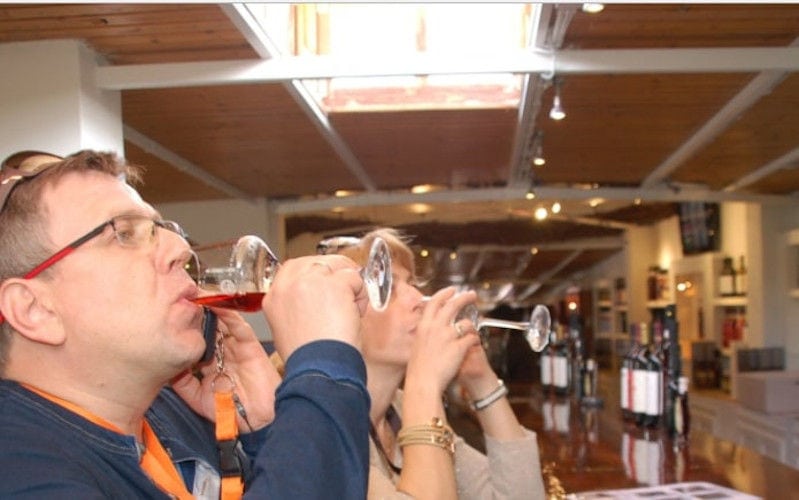 tourists tasting the 'Koutsoyannopoulos winery' wines